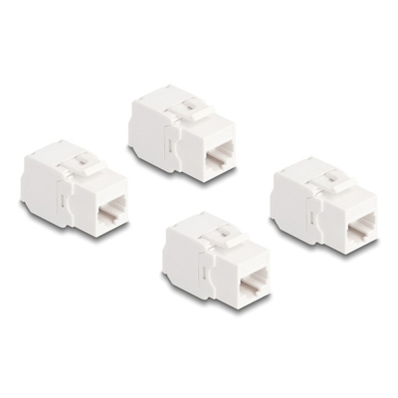 DELOCK DELOCK Keystone module 86051, RJ45 σε LSA, Cat.6A UTP, λευκό, 4τμχ