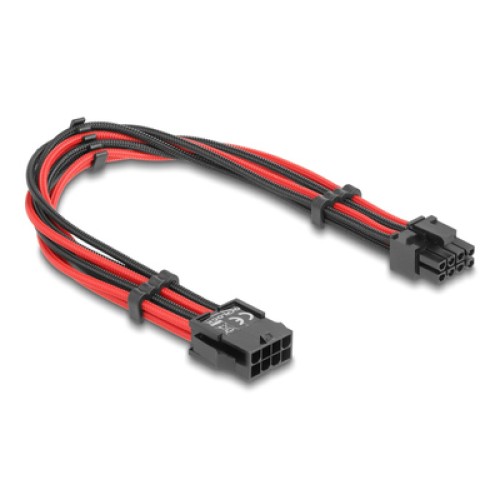 DELOCK DELOCK καλώδιο 8 pin σε 6+2 pin PCIe 80975 με υφασμάτινη επένδυση, 30cm