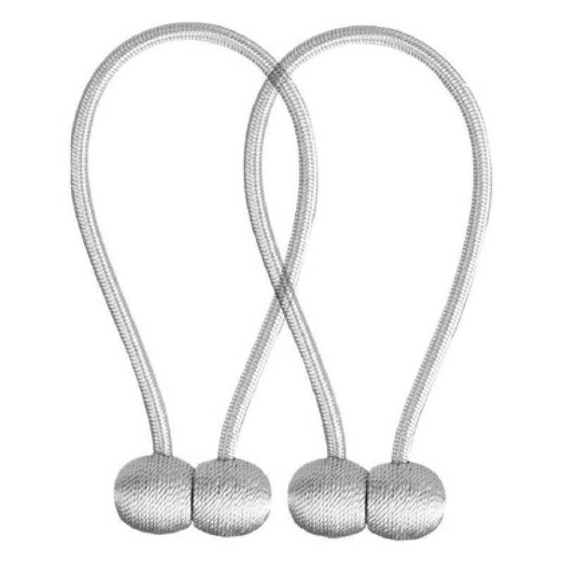 UNBRANDED Μαγνητική δέστρα AG701 για κουρτίνες, 47cm, γκρι, 2τμχ