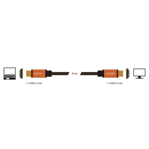 DELOCK DELOCK καλώδιο HDMI 85726, 8K/60Hz, 48 Gbps, eARC, HDR, 0.50m, μαύρο