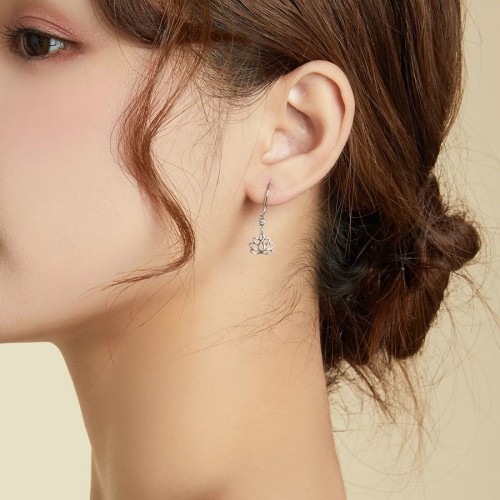 BAMOER BAMOER σκουλαρίκια κρεμαστά BSE451 με κυβική ζιρκόνια, ασήμι 925, ασημί