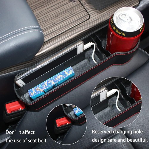 UNBRANDED Σετ θηκών για καθίσματα αυτοκινήτου CAR-0014 με ποτηροθήκη, μαύρο, 2τμχ