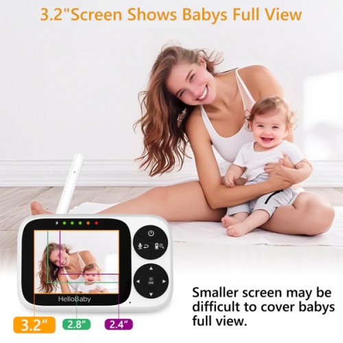 HELLOBABY HELLOBABY ενδοεπικοινωνία μωρού HB2033 με κάμερα & οθόνη 3.2