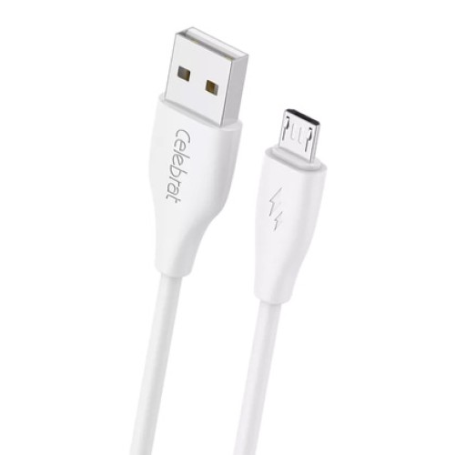 CELEBRAT CELEBRAT καλώδιο micro USB σε USB CB-31, 3A, 480Mbps, 1m, λευκό