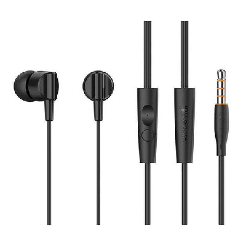 CELEBRAT CELEBRAT earphones με μικρόφωνο G35, 3.5mm σύνδεση, 10mm, 1.2m, μαύρα