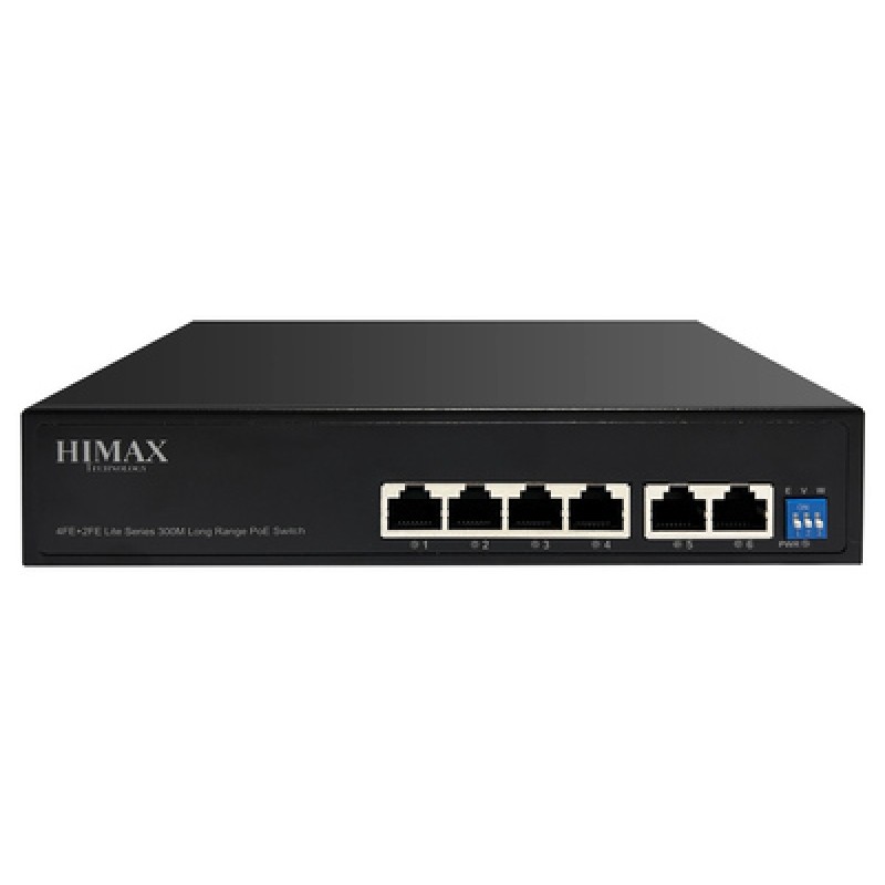 HIMAX HIMAX PoE switch PS1402E-L, 4x Ethernet PoE & 2x Ethernet θύρες, έως 100Mbps