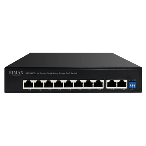 HIMAX HIMAX PoE switch PS1802E-L, 8x Ethernet PoE & 2x Ethernet θύρες, έως 100Mbps