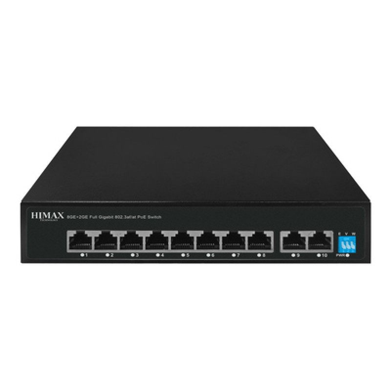 HIMAX HIMAX PoE switch PS1802G, 8x Ethernet PoE & 2x Ethernet θύρες, έως 1000Mbps
