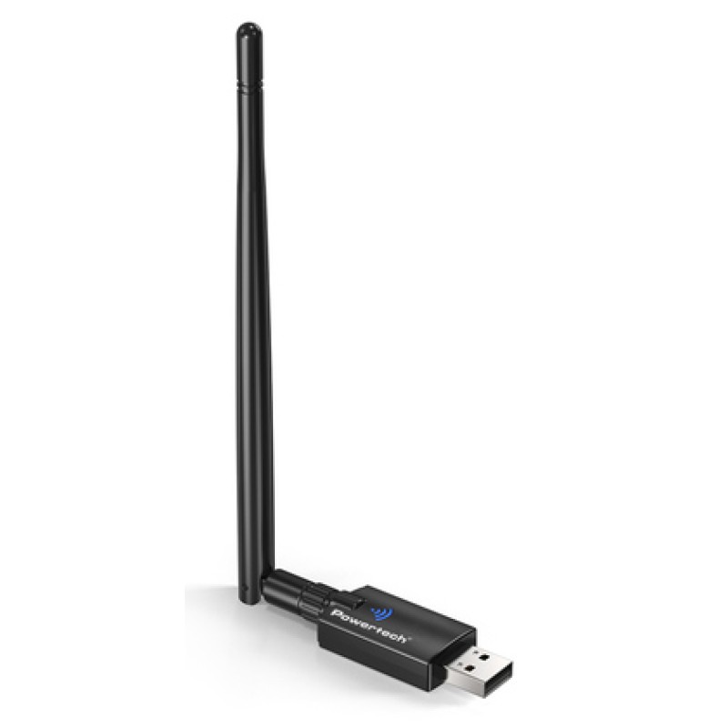 Powertech POWERTECH ασύρματος USB αντάπτορας δικτύου & Bluetooth 5.3 PT-1386, 900Mbps WiFi 6