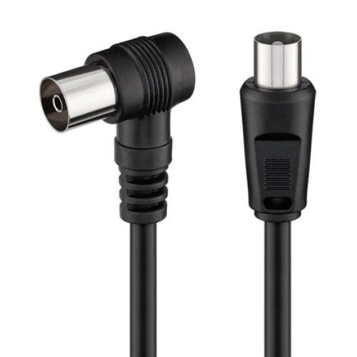 Powertech POWERTECH καλώδιο κεραίας RF αρσενικό - RF θηλυκό CAB-V041, γωνιακό, μαύρο, 1.5m