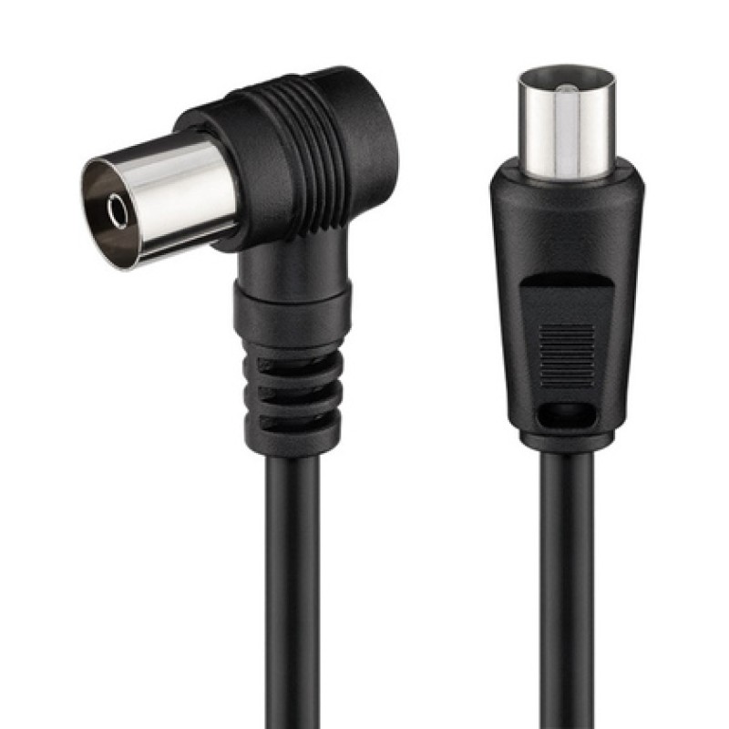 Powertech POWERTECH καλώδιο κεραίας RF αρσενικό - RF θηλυκό CAB-V041, γωνιακό, μαύρο, 1.5m