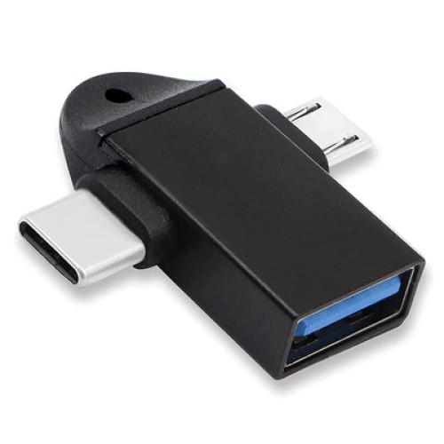 Powertech POWERTECH αντάπτορας USB σε USB-C & micro USB CAB-UC090, 5Gbps, μαύρος