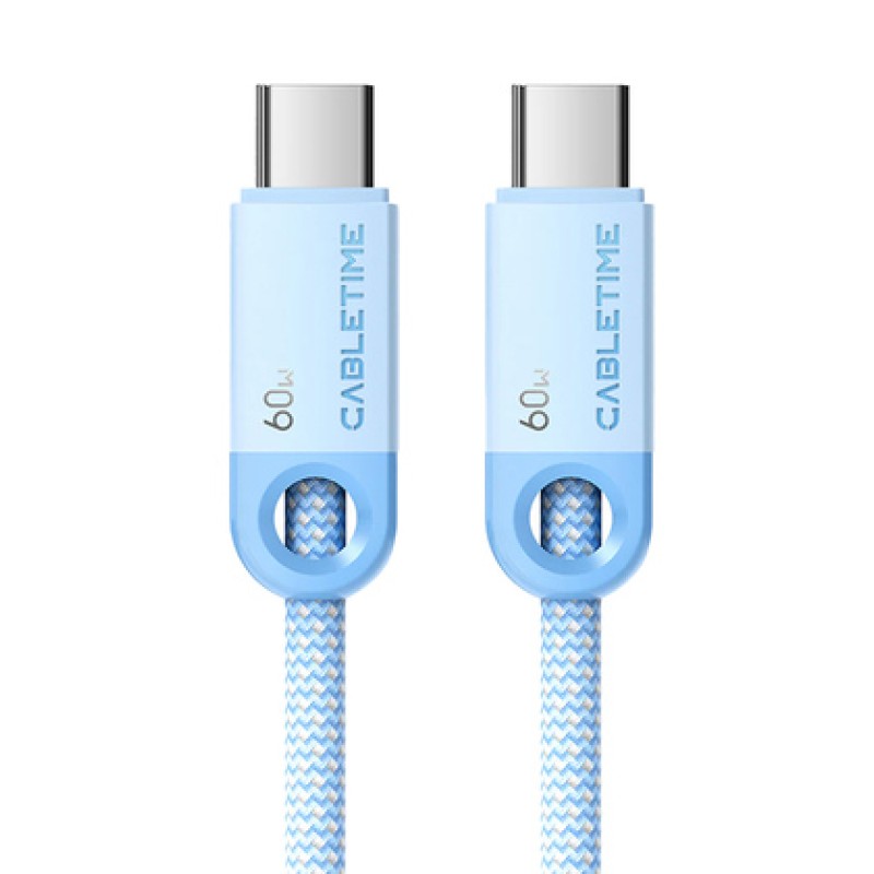CABLETIME CABLETIME καλώδιο USB-C CT-CM60-PBL, 60W PD, 480Mbps, 1m, μπλε