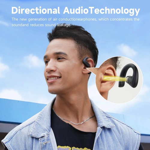 OPENROCK OPENROCKS earphones με θήκη φόρτισης OpenRock S, Open Wearable Stereo, ANC, μαύρο, by OneOdio