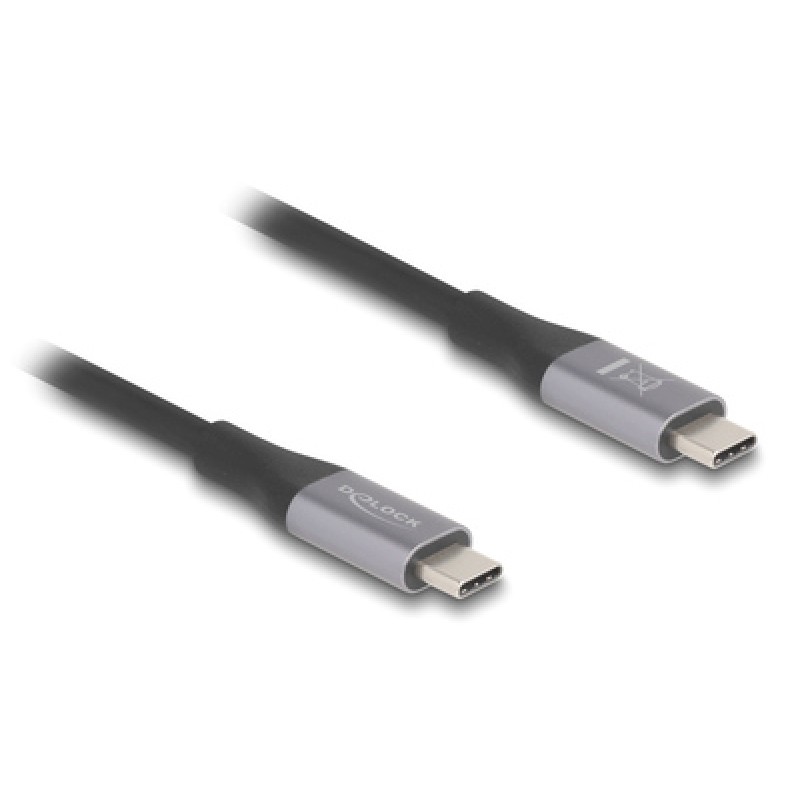 DELOCK DELOCK καλώδιο USB-C 81191, 240W, 40 Gbps, 8K, 1m, E-Marker, μαύρο