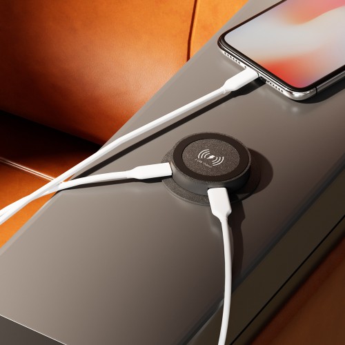 Powertech POWERTECH ασύρματος φορτιστής PTL-025 με USB & USB-C θύρες, 15W/30W, μαύρος