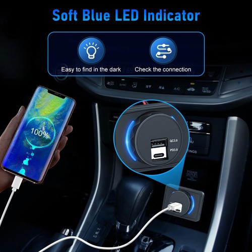 Powertech POWERTECH πρίζα USB για σκάφη & οχήματα PTL-027, USB & USB-C