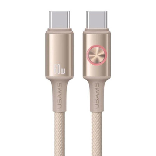 USAMS USAMS καλώδιο USB-C SJ752, 60W, 480Mbps, 1.2m, μπεζ