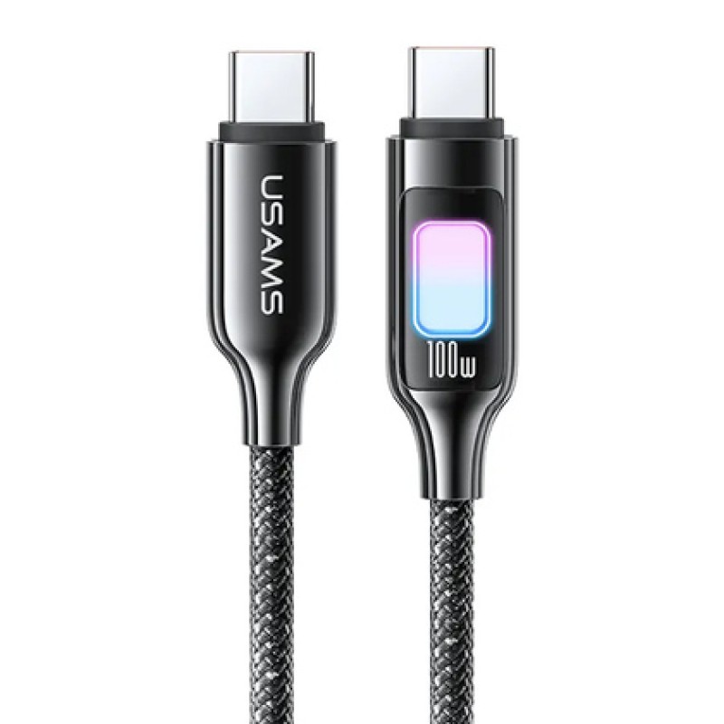 USAMS USAMS καλώδιο USB-C SJ750, 100W, 480Mbps, 1.2m, μαύρο