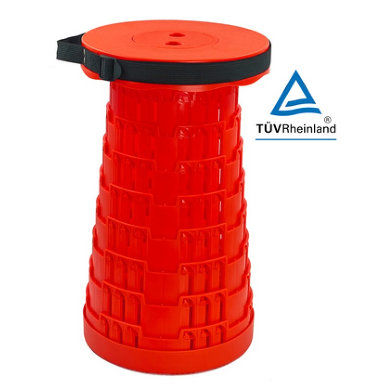 Powertech POWERTECH πτυσσόμενο καρεκλάκι HUH-0233, αντοχή έως 250kg, 25.5x45cm, κόκκινο