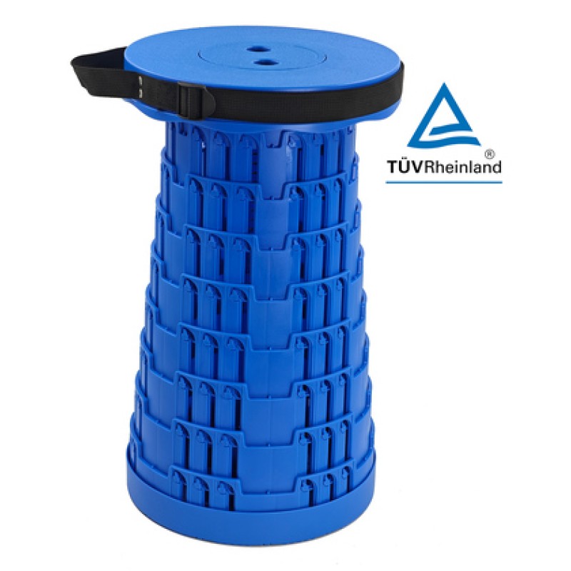 Powertech POWERTECH πτυσσόμενο καρεκλάκι HUH-0234, αντοχή έως 250kg, 25.5x45cm, μπλε