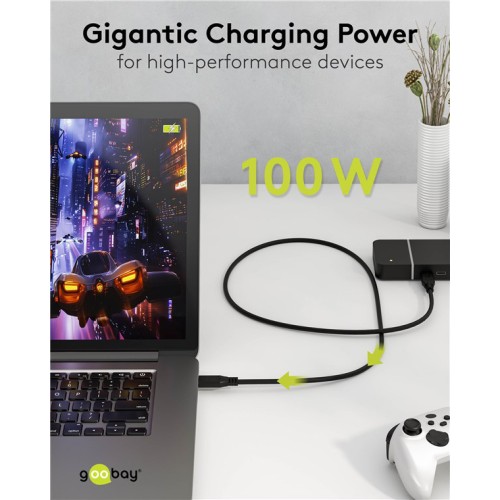 GOOBAY GOOBAY καλώδιο USB-C 74193, USB4, 100W, 40Gbps, 8K/60Hz, 2m, μαύρο