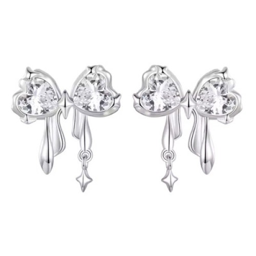 BAMOER BAMOER σκουλαρίκια καρφωτά BSE1061 με κυβική ζιρκόνια, ασήμι 925, ασημί