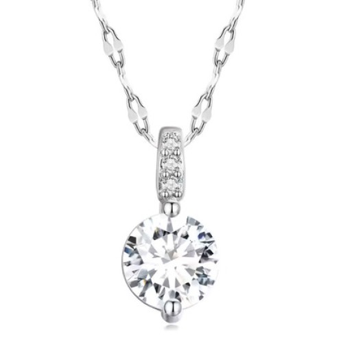 BAMOER BAMOER κολιέ BSN273 με κυβική ζιρκόνια, ασήμι 925, ασημί