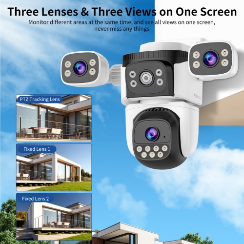 VSTARCAM VSTARCAM smart κάμερα CS621SR, triple lens, 2MP, WiFi, SD, PTZ, IP66