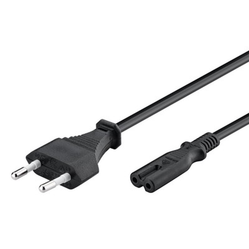 Powertech POWERTECH καλώδιο τροφοδοσίας CAB-P040, copper, 2x 0.75mm, 1.5m, μαύρο