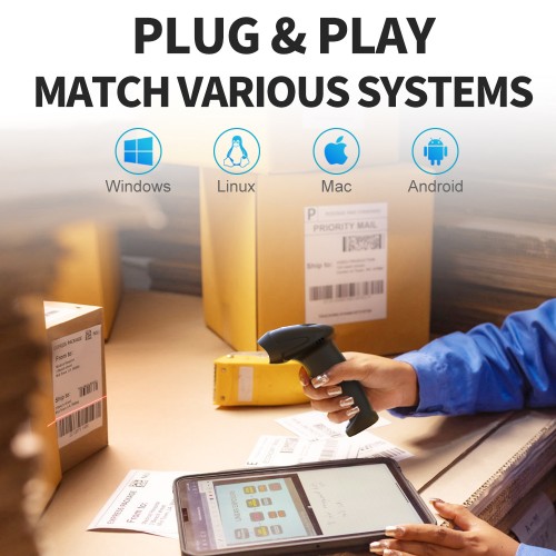 GTCODESTAR GTCODESTAR barcode scanner X-620F, 1D, ενσύρματο & ασύρματο, 800mAh, μαύρο