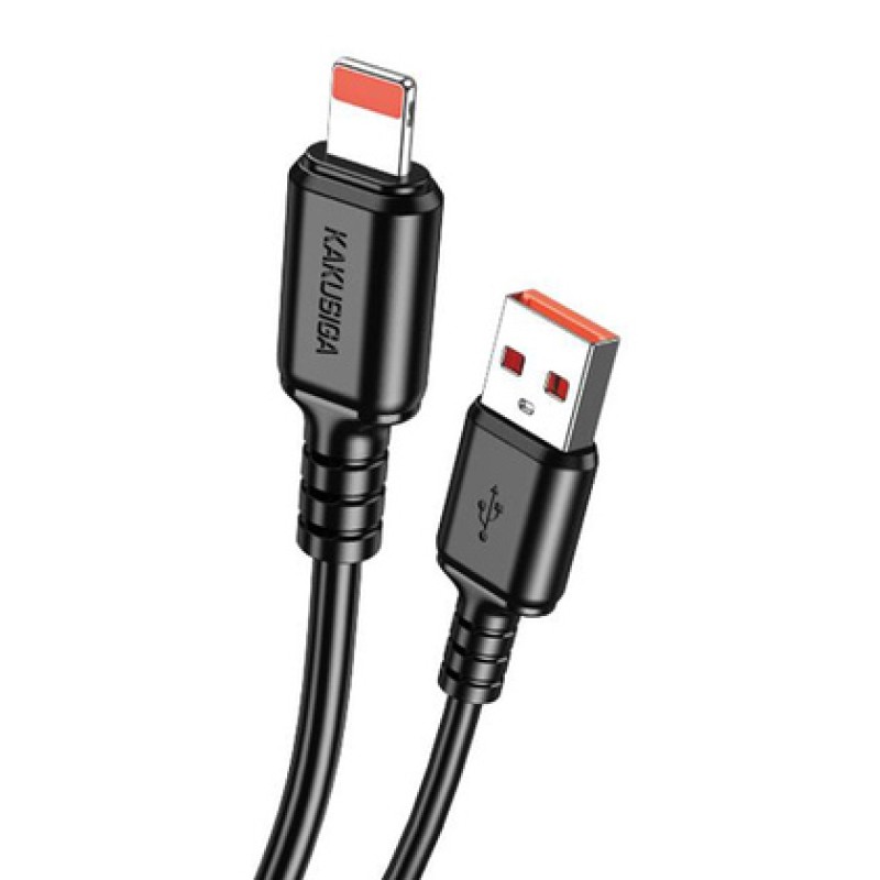 KAKUSIGA KAKUSIGA καλώδιο Lightning σε USB KSC-982, 3A, 480Mbps, 1m, μαύρο