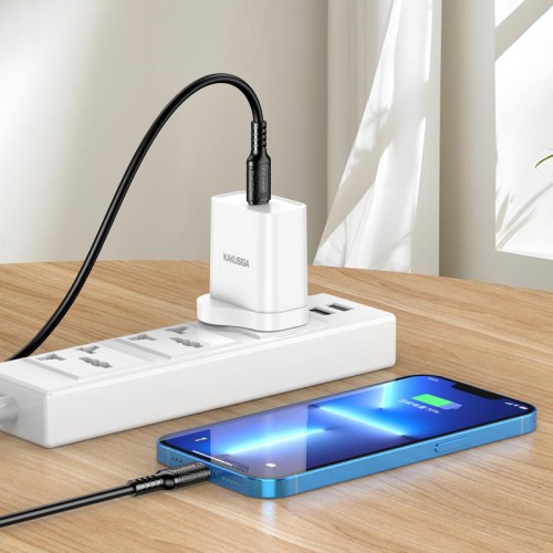 KAKUSIGA KAKUSIGA καλώδιο Lightning σε USB-C KSC-984, σιλικόνης, 27W, 480Mbps, 1m, λευκό