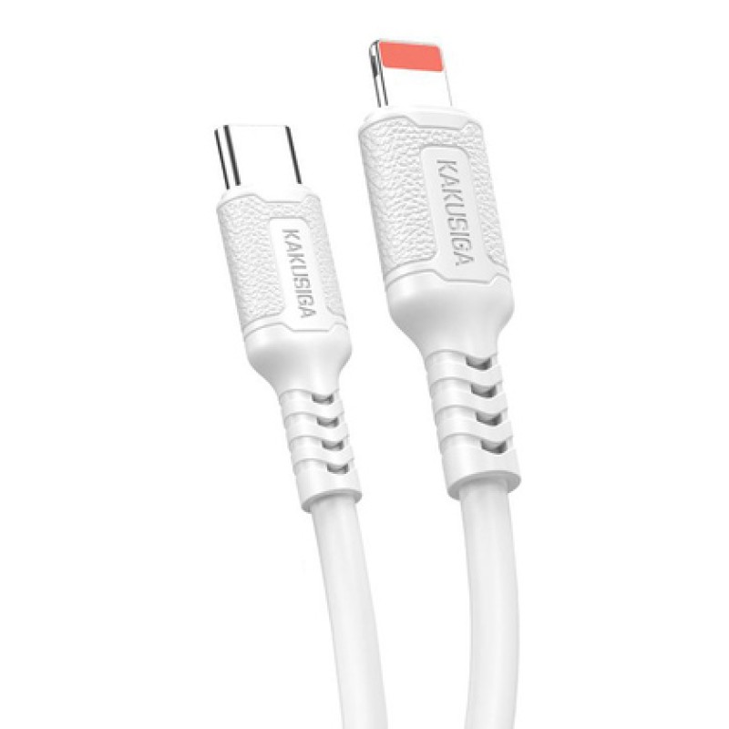 KAKUSIGA KAKUSIGA καλώδιο Lightning σε USB-C KSC-984, σιλικόνης, 27W, 480Mbps, 1m, λευκό