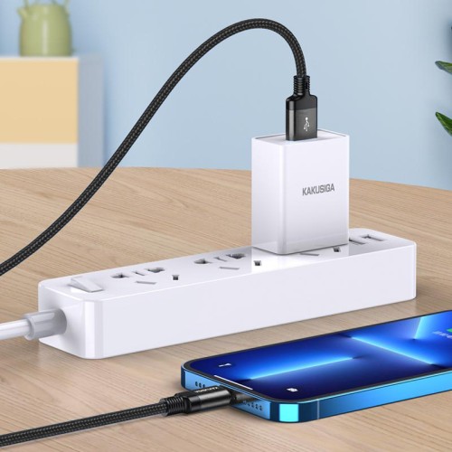 KAKUSIGA KAKUSIGA καλώδιο Lightning σε USB KSC-970, 3A, 480Mbps, 1m, μαύρο