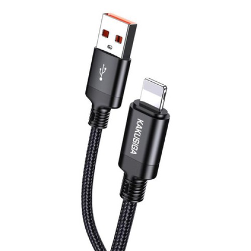 KAKUSIGA KAKUSIGA καλώδιο Lightning σε USB KSC-970, 3A, 480Mbps, 1m, μαύρο