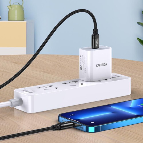 KAKUSIGA KAKUSIGA καλώδιο Lightning σε USB-C KSC-970, 27W, 480Mbps, 1m, μαύρο