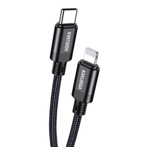KAKUSIGA KAKUSIGA καλώδιο Lightning σε USB-C KSC-970, 27W, 480Mbps, 1m, μαύρο