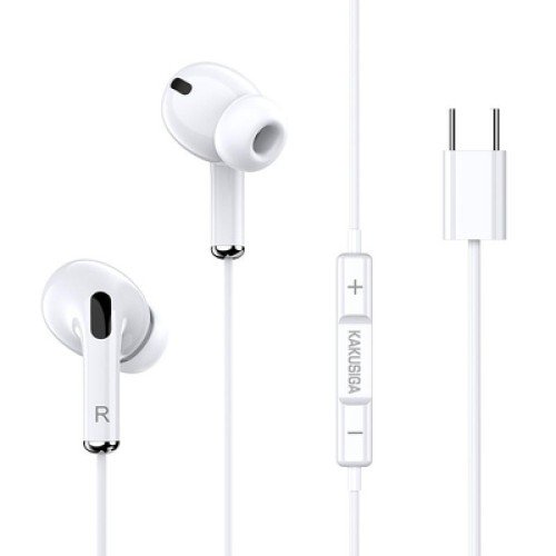 KAKUSIGA KAKUSIGA earphones με μικρόφωνο KSC-727, USB-C σύνδεση, 14.2mm, 1.2m, λευκά