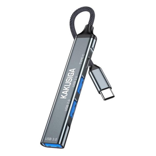 KAKUSIGA KAKUSIGA USB hub KSC-1417, 4x θυρών, USB 3.0, 5Gbps, USB-C σύνδεση, γκρι