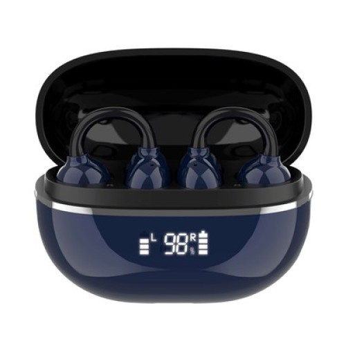 LDNIO LDNIO earphones με θήκη φόρτισης T09, OWS, Φ10mm, 35/400mAh, μπλε