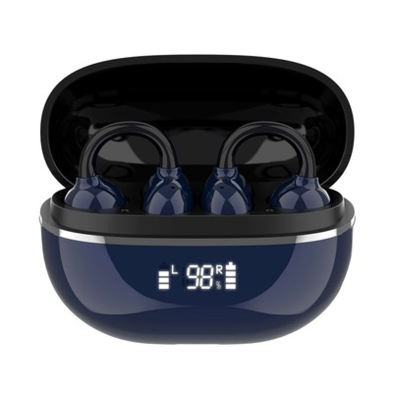 LDNIO LDNIO earphones με θήκη φόρτισης T09, OWS, Φ10mm, 35/400mAh, μπλε