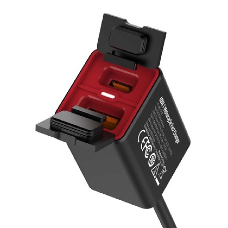 LDNIO LDNIO φορτιστής μοτοσυκλέτας C108 με καλώδιο, USB/USB-C, 60W, μαύρος