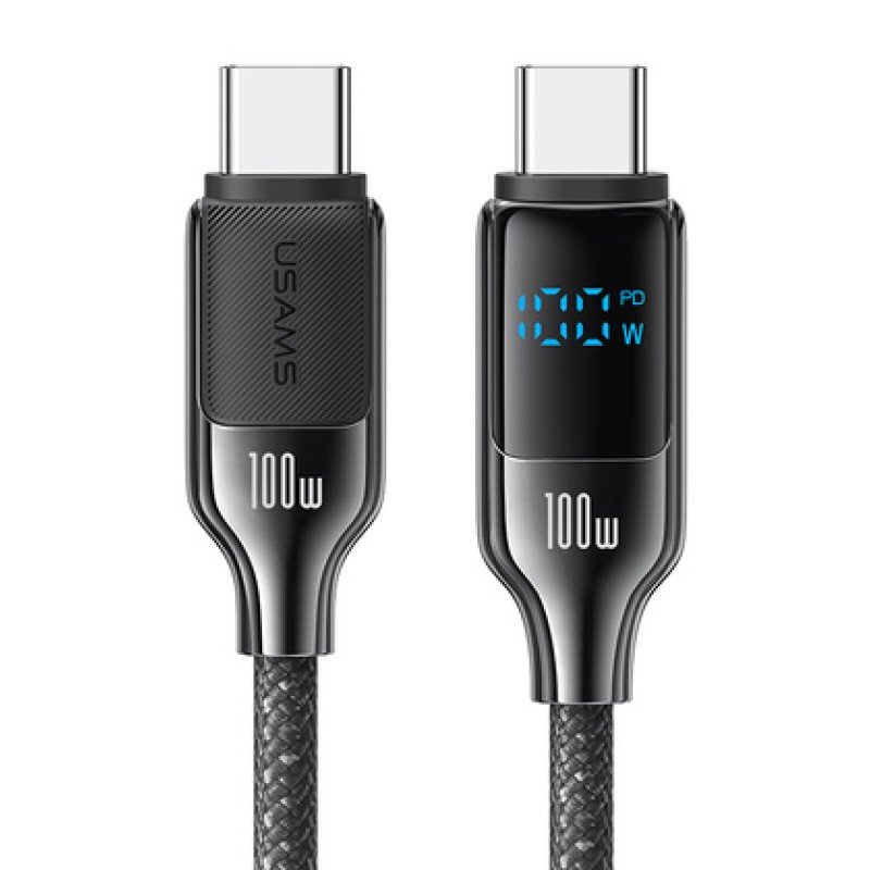 USAMS USAMS καλώδιο USB-C SJ742, 100W, 480Mbps, 1.2m, μαύρο