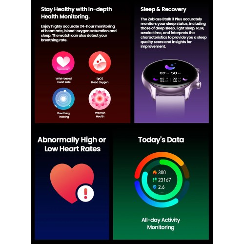 ZEBLAZE ZEBLAZE smartwatch Btalk 3 Plus, heart rate, 1.39