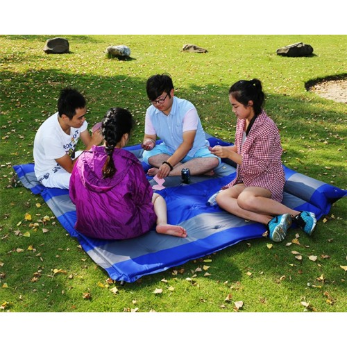 HOME USE HOME USE αυτοφούσκωτο στρώμα HUH-0238 με μαξιλάρι, διπλό, 192x132x3cm, μπλε/γκρι