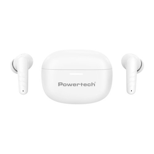 Powertech POWERTECH earphones με θήκη φόρτισης PT-1432, True Wireless, 35/300mAh, λευκά