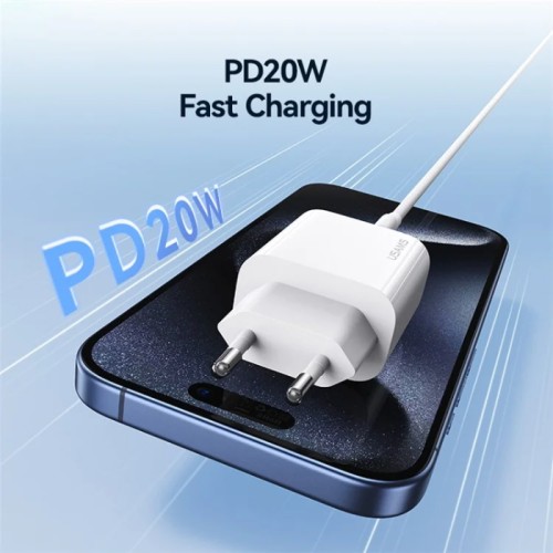 USAMS USAMS φορτιστής τοίχου CC226, USB-C, 20W, λευκός