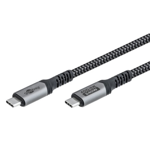 GOOBAY GOOBAY καλώδιο USB-C 74212, USB4, 240W, 40Gbps, 8K/60Hz, 1.5m, γκρι