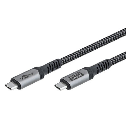 GOOBAY GOOBAY καλώδιο USB-C 74210, USB4, 240W, 40Gbps, 8K/60Hz, 0.50m, γκρι